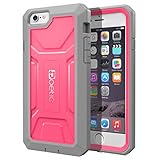 iPhone 6 / iPhone 6S Case - Poetic [Revolution Series] Apple iPhone 6 inch Case - [Heavy Duty] [Dual Layer] Complete Protection Hybrid Case with Built-In Screen Protector for Apple iPhone 6 (2014)/iPhone 6S (2015) Pink/Gray (3 Year Manufacturer Warranty From Poetic)