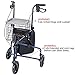 Upgraded Version ! Health Line Massage Products Lite Folding 3 Wheel Aluminum Rollator Walker Lightweight with Bag and Basket, Blue