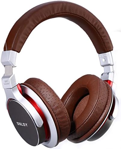 Snlsy Wired Headsets Surround Sound Headphones for laptop & computer & Cell Phones with microphone (Brown)