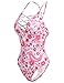 Ekouaer Womens One Piece Swimsuit Sexy Hollow Out V Neck Cross Back Monokini