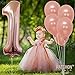 Rose Gold Number 1 Balloon for First Birthday Decorations for Girls – Giant 40 Inch | Rose Gold Number One Balloon for First Birthday Decorations | Rose Gold Latex Balloons, 1st Birthday Balloons