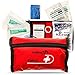 First Aid Kit - Survival Preparedness Essentials For Home Office Car Hiking Hunting Camping Road Trips & Schools - Lightweight Compact Easily Portable Adventure Kit - For Kids and Adults (Red, Small)