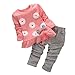 BOMDEALS Adorable Cute Toddler Baby Girl Clothing 2pcs Outfits(Age(4T), Flower/Pink)