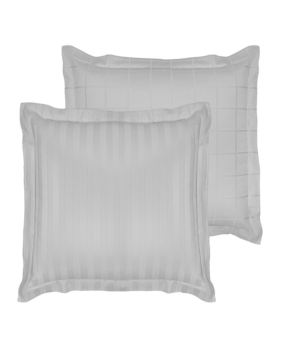 De Witte Lietaer Combed Cotton Pillowcase, Silver, 60 x 60 cm