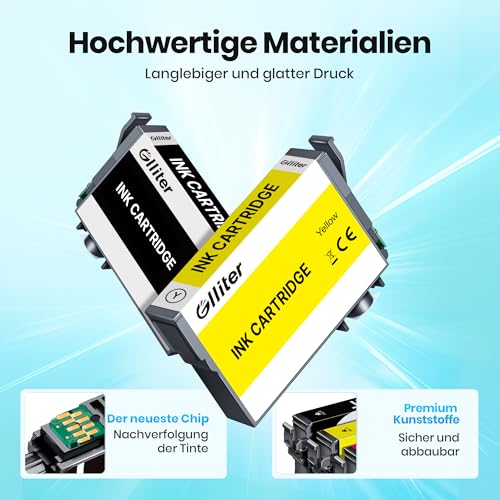 Glliter Ink Cartridges Compatible with 604XL Cartridges for Epson Expression Home XP-2205 XP-3200 XP-4200 XP-3205 XP-4205 XP-2200 Workforce WF-2910 WF-2930 WF-2935 WF-2950 (Pack of 10)