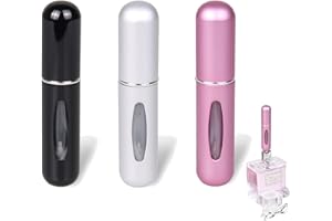 XUNERS Portable Mini Refillable Perfume Atomizer Bottle，Atomizer Bottle,Refillable Spray, Scent Pump Case, Travel 3 Pack of 5