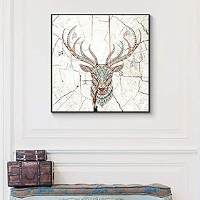 Floating Framed Canvas Wall Art for Living Room, Bedroom Wooden Background Animal Canvas Prints for Home Decoration Ready to Hang - 16x16 inches