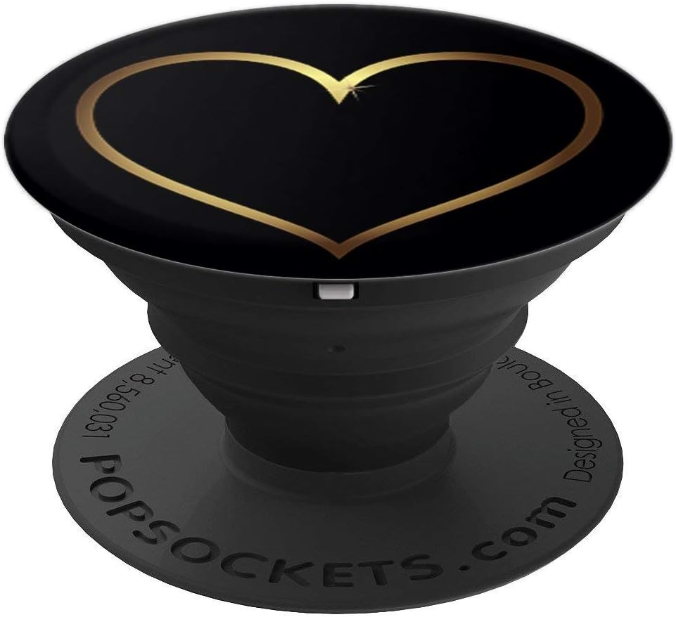 Amazon.com: Gold Heart Shape Love Sign Black PopSocket
