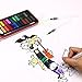 [Leak Proof] Watercolor Brushes Pens - Set of 6 Brush Tips for Watercolor Painting - Water Soluble Pencils - Brush Pens - Markers - Aquash Water Brush - Flat & Rounded Tips with Instructions