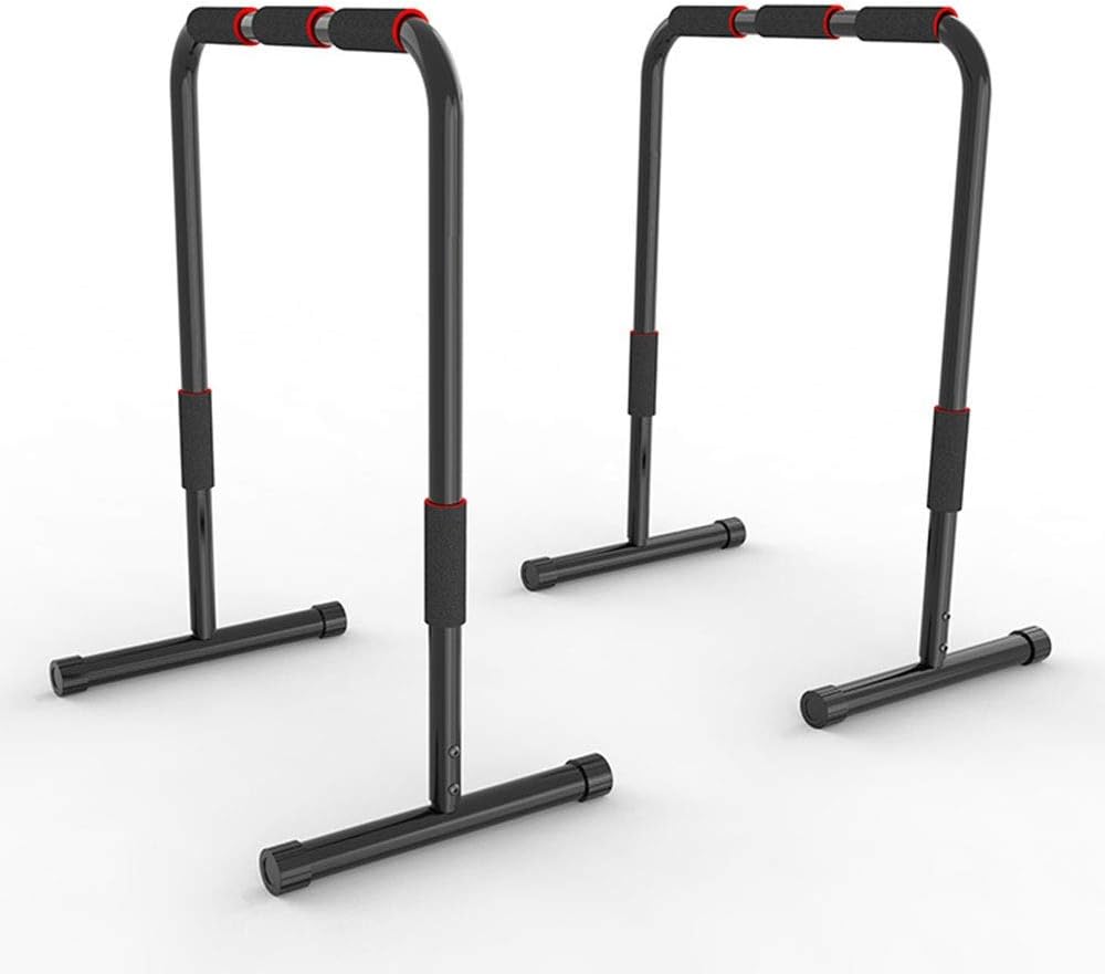 Xhtoe Dip Stands Dip Station Exercise Parallel Bar Heavy Duty Dip Stand Fitness Home Gym Dip Bar Stable Stabilizer black Home Gym Fitness Equipment (Color : Black, Size : 62x39x81cm)