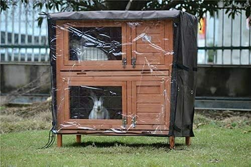 Bunny Business Universal Double Hutch Cover For 36" Double Decker Rabbit Hutches Moisture Resistant Rabbit Hutch Cover Covers 210D