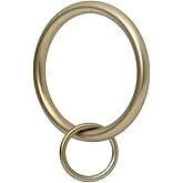 Ivilon Drapery Eyelet Curtain Rings - 1.7" Ring Loop for Hook Pins, Set of 14 - Warm Gold