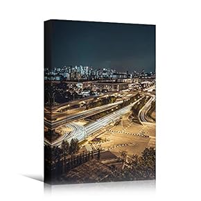 signwin Canvas Wall Art City Lightscape Cityscape Colorful...