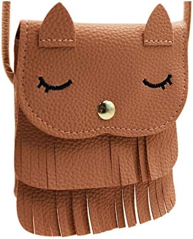 ZGMYC Cat Tassel Shoulder Bag Small Coin Purse Crossbody Satchel for Kids Girls
