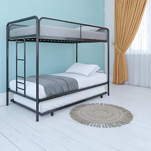 DHP Triple Metal Bunk Bed Frame, Black, Twin Pricepulse