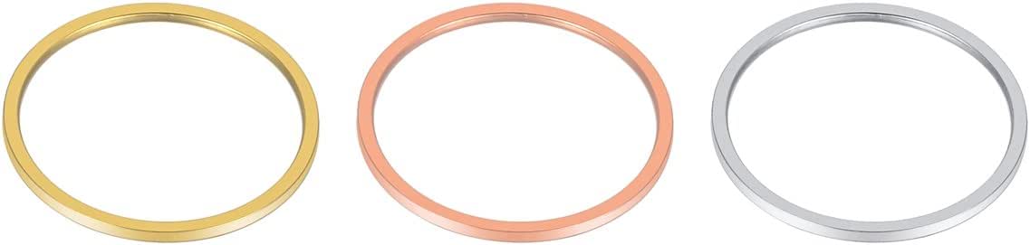 3 pcs 1 mm – Apilamiento anillos acero inoxidable fina Plain banda