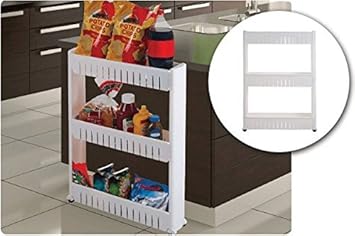 Slim Storage Cabinet Organizer Slide Out Cart Rack With Wheels For