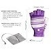 [3 Pack] USB Heated Gloves for Men and Women Mitten, AIKIN USB 2.0 Powered Stripes Heating Pattern Knitting Wool Heated Gloves Hands Warmer Laptop Gloves Fingerless Washable (2Purple+1Brown)