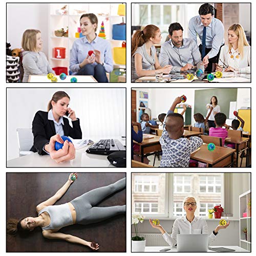 LovesTown Stress Relief Balls,24 Pcs Assorted Stress Balls PU Squeeze Balls Relief Party Favor Squeezy Balls for Hand Wrist Finger Exercise Therapy Squeeze