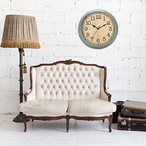 HYLANDA 12 Inch Vintage/Retro Wall Clock, Silent Non-Ticking Quartz Decorative Wall Clocks Battery Operated with Large Numbers&HD Glass Easy to Read for Kitchen/Living Room/Bathroom/Bedroom/Office - Thumbnail 3