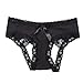 Hey HeyMay Cute Lace Sexy Underwear Women With Bow-Tie Ladies Crothchless Panties Bottom Sexy Thongs For Women Lingerie (S, Black)