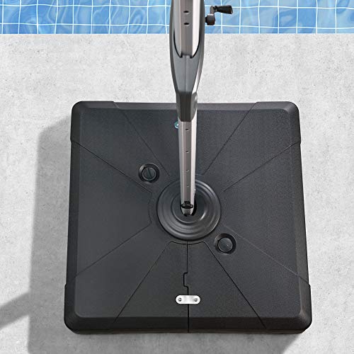 PURPLE LEAF Offset Patio Umbrella Base Sand/Water Filled Square, 38.9