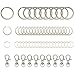 Jeffirm 60pcs Key Chain Ring Split Rings Key Chains for Keys Organization Silver Color