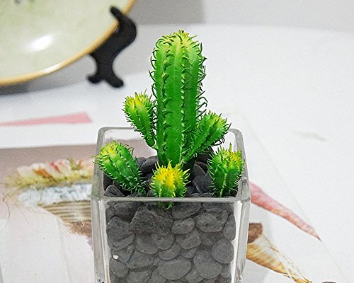 Lopkey Fake Succulent Mini Artificial Cactus Plants,Yellow - Thumbnail 3