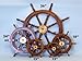 Hampton Nautical Deluxe Class Wood and Brass Decorative Ship Wheel 24