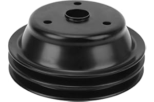 Water Pump Pulley Steel Crankshaft Pulley Double Groove V Belt Pulley Sheave Replacement for BLOCK V8 Engine Long Water Pump 