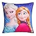 Jerry Fabrics Set of 2 100% Cotton Velvet Frozen Elsa and Anna Decorative Throw Pillow Cover Home Decor Design Set Cushion Case for Sofa Bedroom Car Hiddern Zipper 18×18 Inch(45×45 cm) (Dark Blue 2)