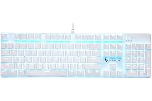 Merdia Mechanical Keyboard Gaming Keyboard | Brown Switch Ice Blue Backlit Keyboard | 104 Keys US Layout | Wired Gaming Keybo