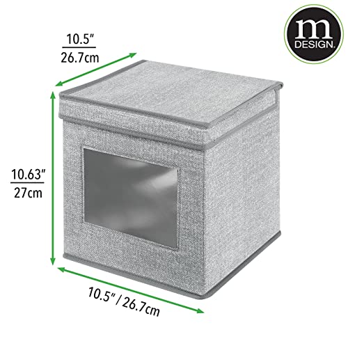 MDesign Fabric Stackable Square Cube Storage Organizer Box With Window Mdesign fabric stackable square cube storage organizer box with window