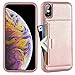 ZVE iPhone Xs Max Wallet Case iPhone Xs Max Case with Credit Card Holder Slot Slim Leather Pocket Protective Case Cover for Apple iPhone Xs Max, 6.5 inch (Aries Series)- Rose Gold