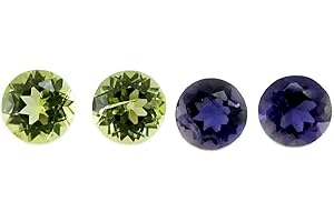 Myhealingworld Natural Amethyst Blue topaz Carnelian Citrine Garnet Iolite and Peridot 4mm round faceted brilliant cut AAA quality loose calibrated gemstones for jewelry making