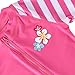 TFJH E Toddler Girls 1pcs Swimsuit Children UPF 50+ Bathing Suit Bodysuit, Pink Stripe 12A