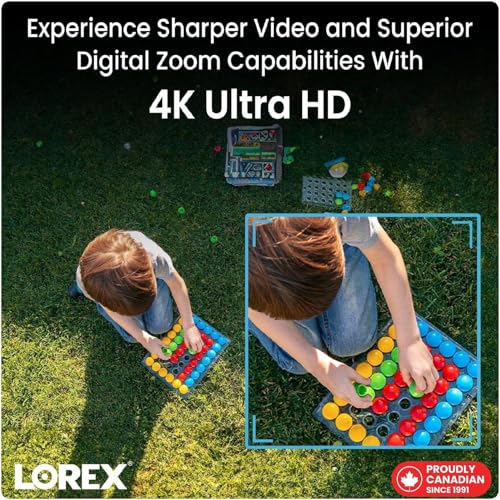 Lorex Classic 4K 16-Ch Wired NVR Security System with 7 IP PoE Dome Cameras | Color Night Vision | Person & Vehicle Detection | Listen-in Audio | IP67 Weatherproof | 4TB HDD Storage No Monthly Fee