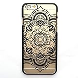 iPhone 6 Case, LUOLNH Henna Full Mandala Floral Dream Catcher Matte Hard Clear Case Cover for Apple iPhone 6 4.7 inch Screen(Black)