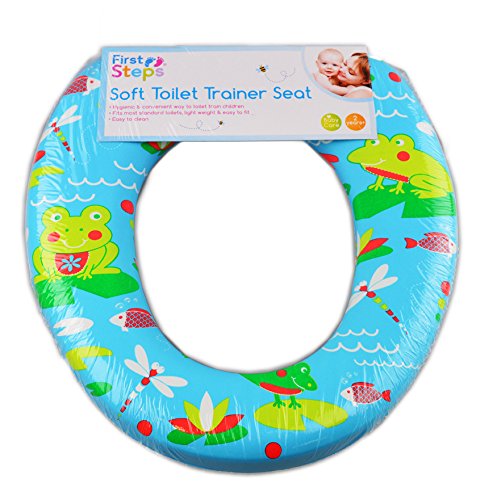 Kids Toilet Seat Soft Trainer Padded Bathroom Easy Clean Frog Design 2 Years+