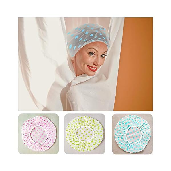 Shower-Caps-3-Packs-Waterproof-Shower-Cap-for-Women-Reusable-Shower-Hat-Bath-Caps-with-Elastic-Band-Large-Plastic-Long-Hair-Environmental-Protection-Hats-for-Ladies-Girls-Kids-Spa-Salon Shower Caps 3 Packs, Waterproof Shower Cap for Women Reusable Shower Hat Bath Caps with Elastic Band, Large Plastic Long…