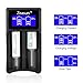 Zeasun Smart Battery Charger for 14500 16340 18650 26650 AA AAA 18490 18350 17670 17500 LCD Display USB Universal Battery Charger for Li-ion Ni-MH Ni-CD LiFePO4 Rechargeable Batteries