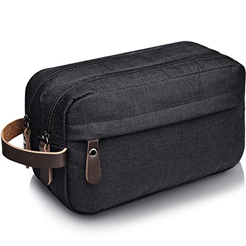 WANDF Toiletry Bag for Men Small Nylon Dopp Kit Lightweight Travel Shaving Bag for Kids and Women (Black) 1 WANDF Toiletry Bag for Men Small Nylon Dopp Kit Lightweight Travel Shaving Bag for Kids and Women (Black)