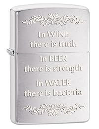 Zippo Mechero de en el vino, cromo cepillado