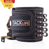 TACKLIFE Magnetic Wristband with Strong Magnets for Holding Tools, Screws, Nails, Drilling Bits | Ideal for Professional and Home Using - MWB1A
