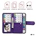 iPhone 5C Case, xhorizon TM FLK Premium Leather Folio Case [Wallet Function] [Magnetic Detachable] Fashion Wristlet Purse Soft Flip Multiple Card Slots Case Cover for iPhone 5C (Purple)