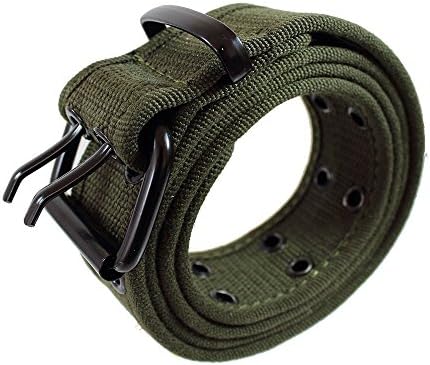 Mokor Art Canvas Double Grommet Hole Belt 15 Colors Olive Large
