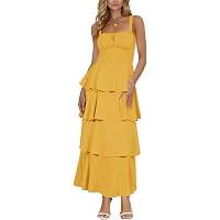 chinese dress ladies BCBG New York Women's Sleeveless Halter Neck Tiered Maxi Dress, Yellow,  XX-Small at Amazon Women's Clothing store