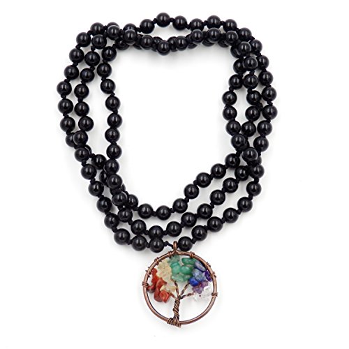Mala Beads Bracelet, Buddhist Prayer Beads bracelet,hand knotted mala bracelet (Onyx)