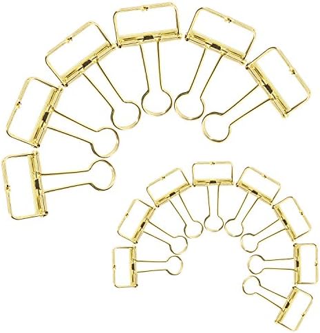 Ovinm Gold Wire Binder Clips Office Paper Clamps Assorted Sizes, Pack of 14(Gold)