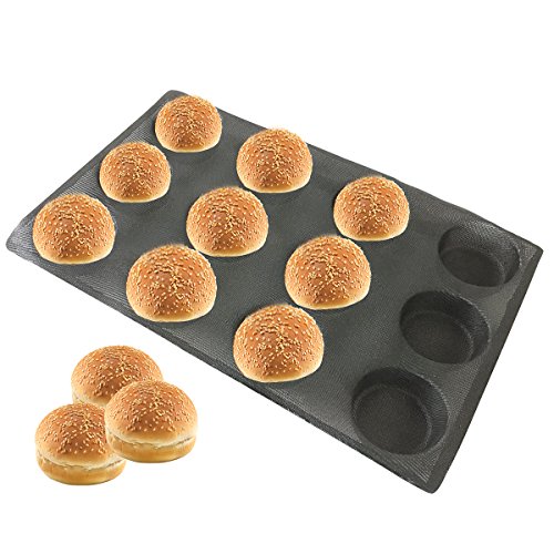 Bluedrop Silicone Bun Bread Forms Perforated Silicone Bakery Molds Open Mesh Round Shape